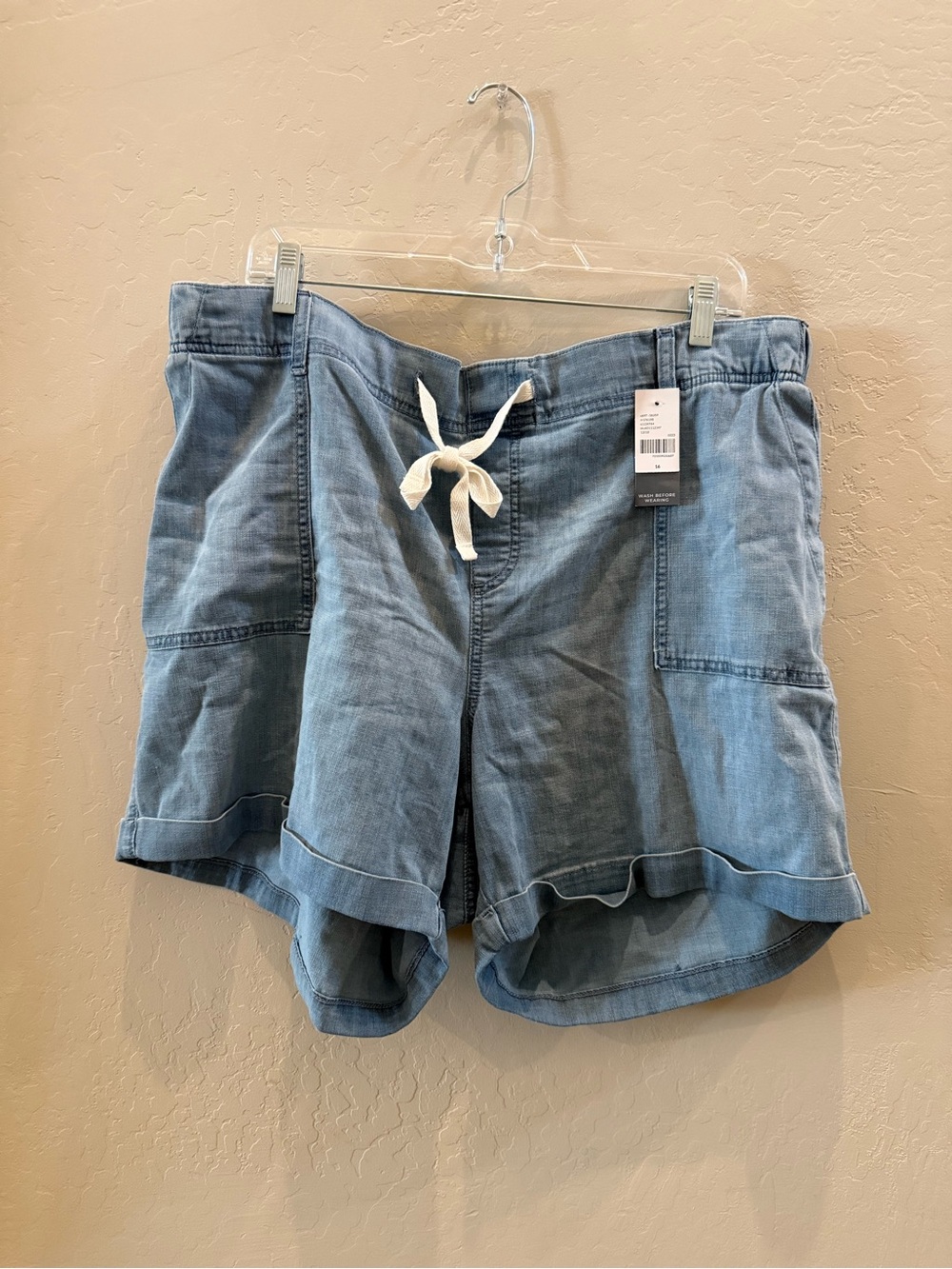 Lane Bryant Light Blue Pull-Tie Jean Shorts #P313
